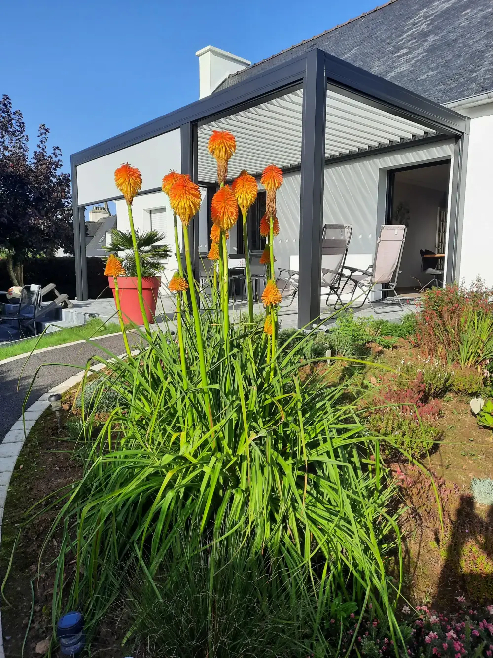 Pergola bioclimatique dans le Finistère