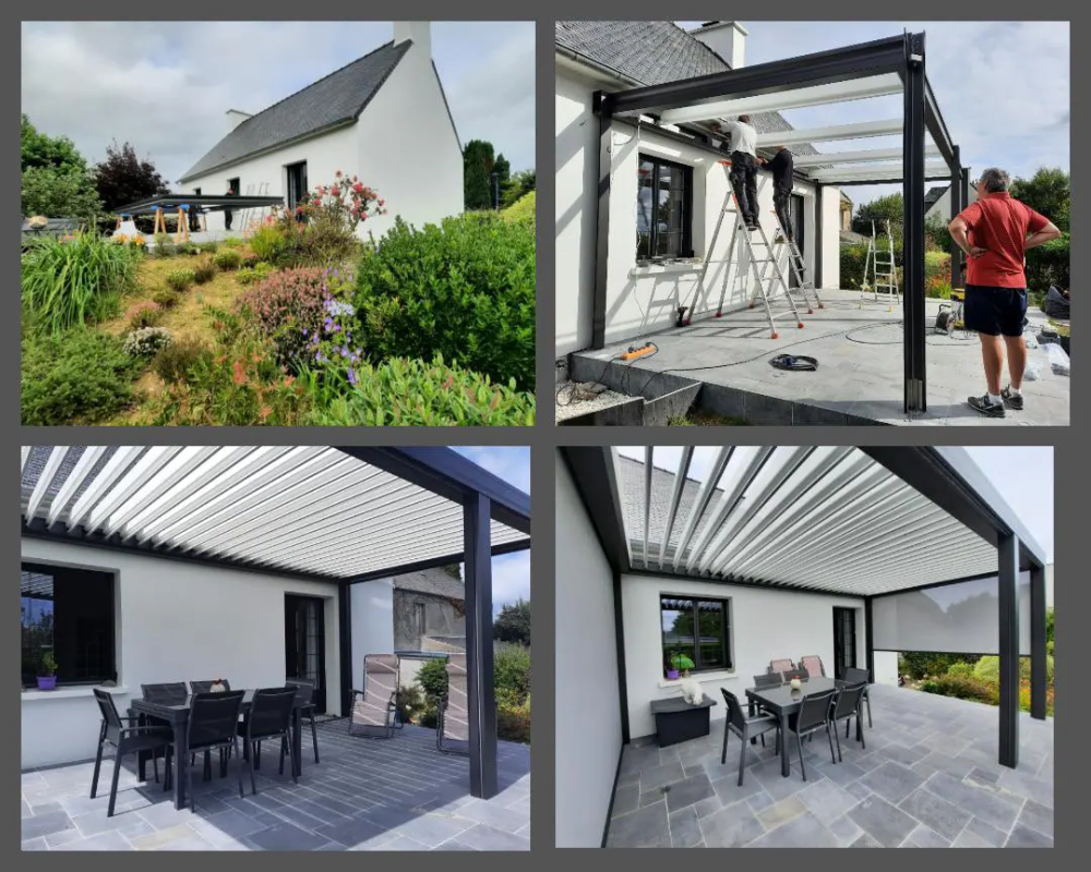 tapes de pose de pergola bioclimatique